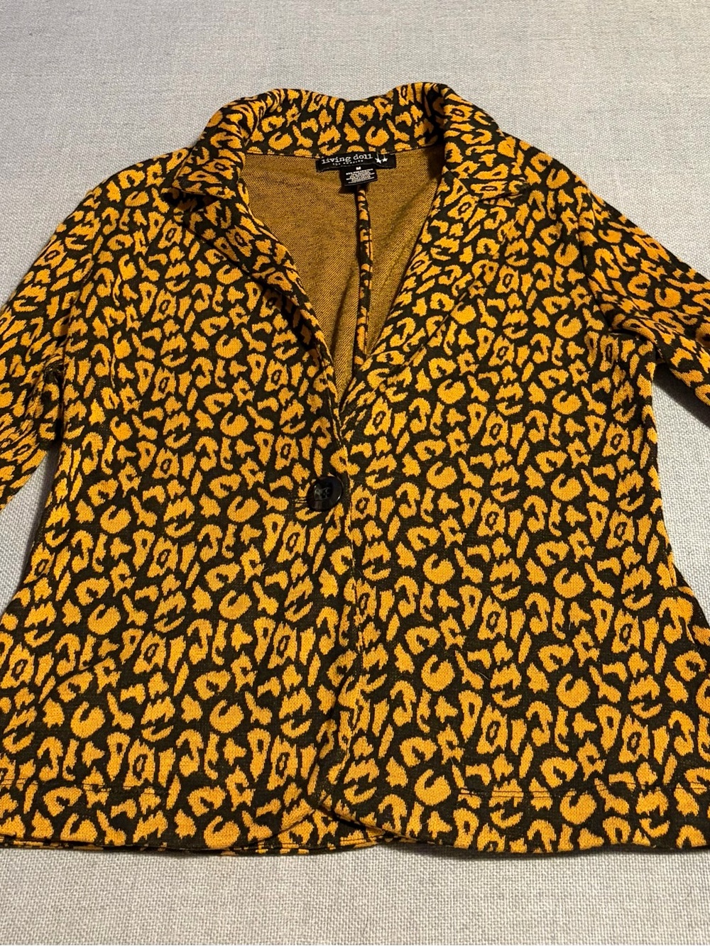 living doll Yellow and Black Leopard Print Blazer